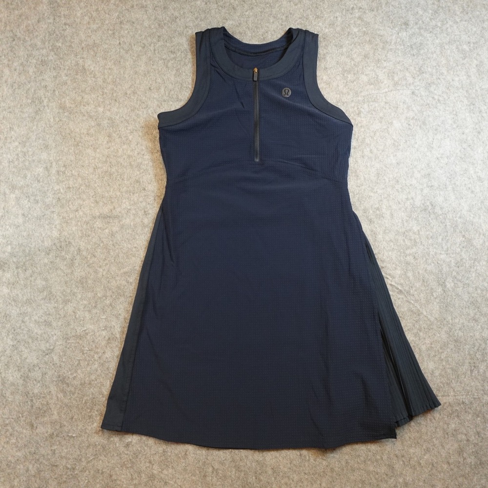Lululemon Dress Women XS/S/4? Navy Blue Grid Texture Sleeveless Linerless Tennis